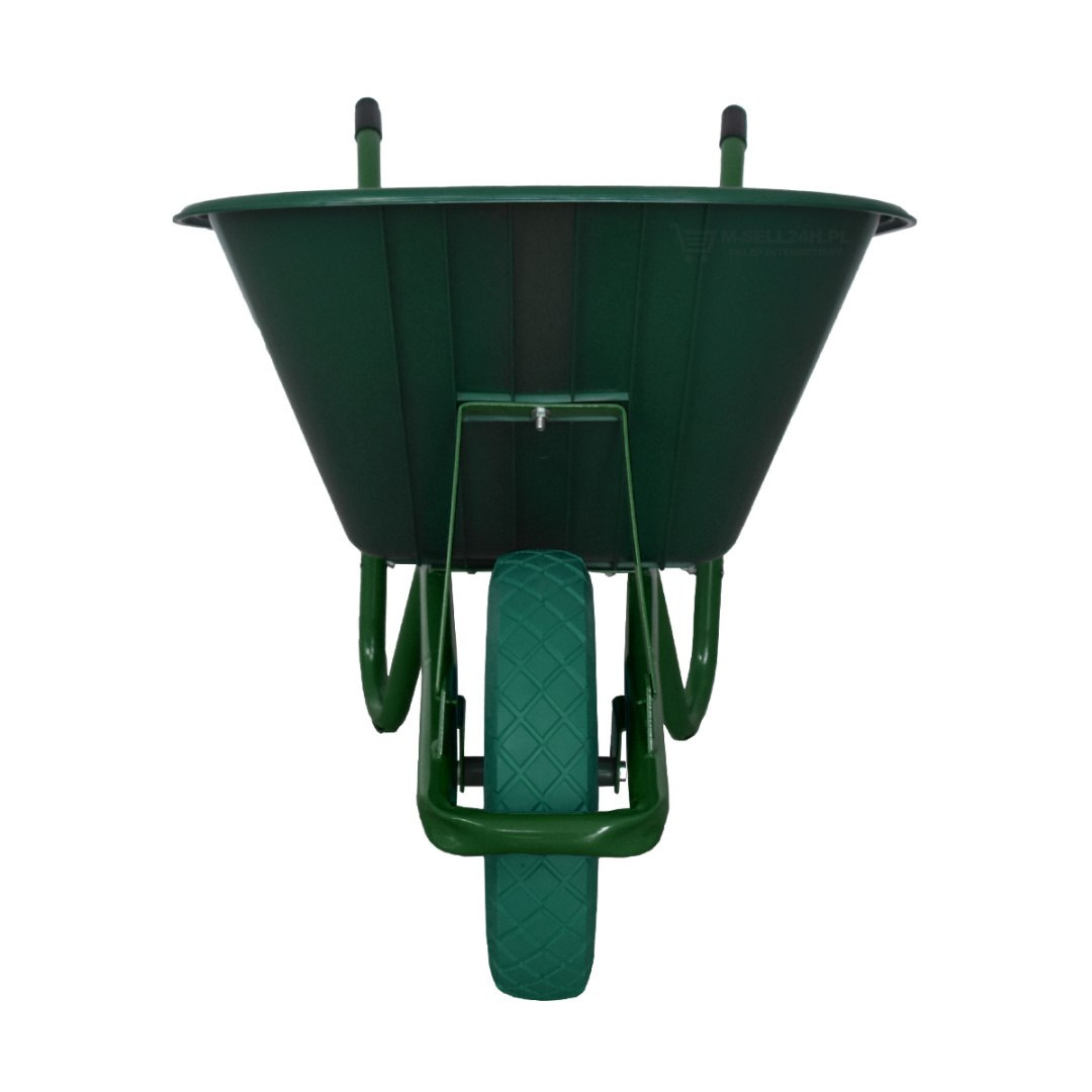 Zahradní kolečko 250 kg 100 l MÍSA PVC + PLNÉ ZELENÉ BEZDUŠOVÉ KOLO M17851